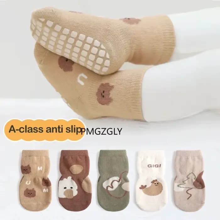 Chaussures de marche pour bébés, chaussettes de sol antidérapantes à fond souple, pour garçons et filles, 2 à 5 paires
