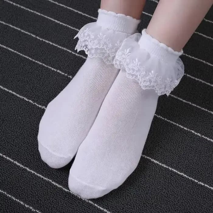 Lolita – chaussettes en dentelle blanche pour femmes