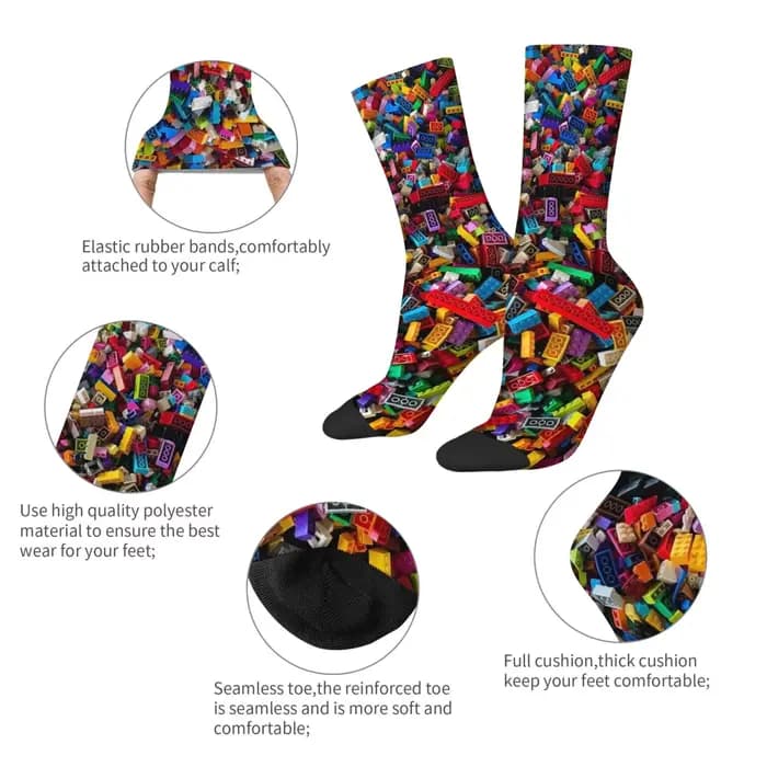 Chaussettes amusantes en forme de blocs de construction