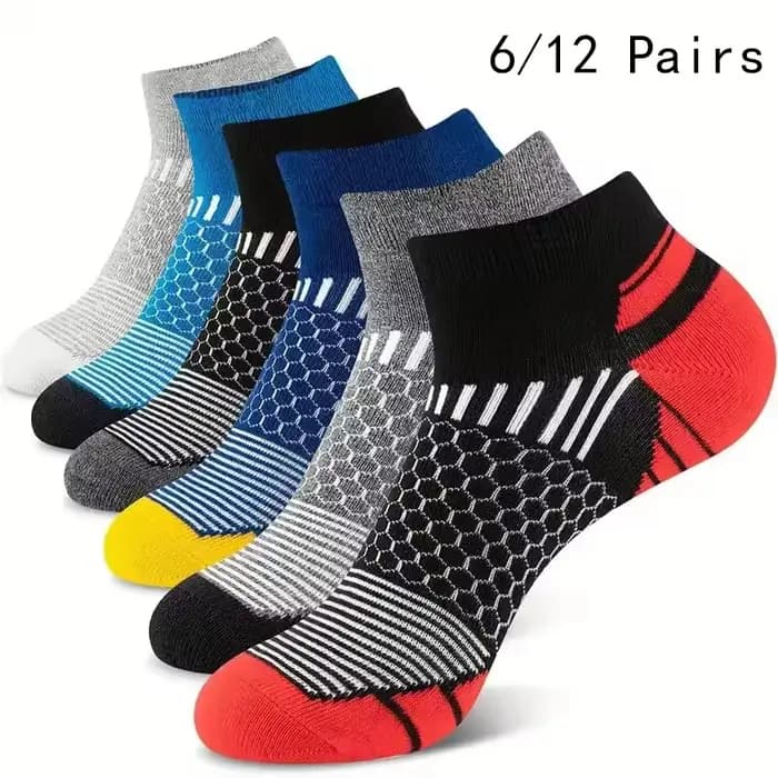 6/12 paires de chaussettes basses colorées pour hommes