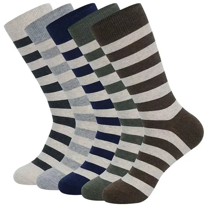 Chaussettes rayées en coton pour hommes