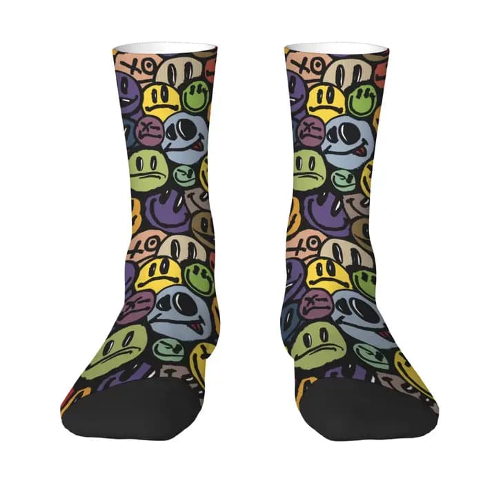 Chaussettes pour hommes avec emoticônes graffiti
