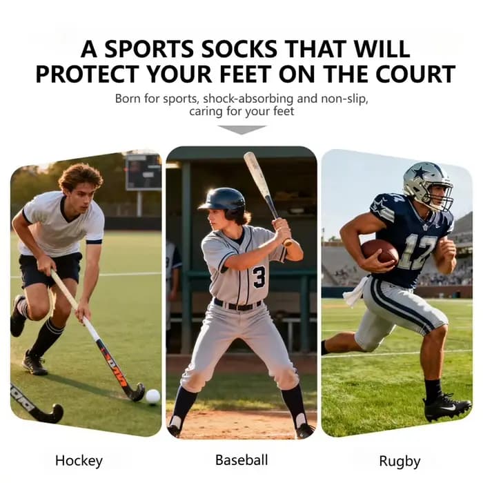 Loogdeel – chaussettes de sport de haute technologie, antidérapantes, absorbant la sueur, longues, coupe haute, pour l'entraînement et la compétition, unisexes