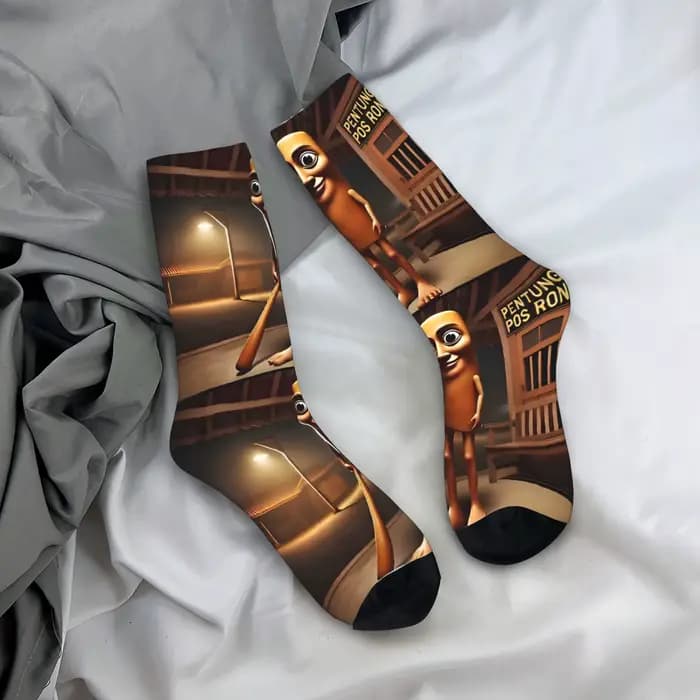 Chaussettes personnalisées italiennes Brainrot pour hommes et femmes, chaussettes chaudes à la mode, nouveauté Tung Crew