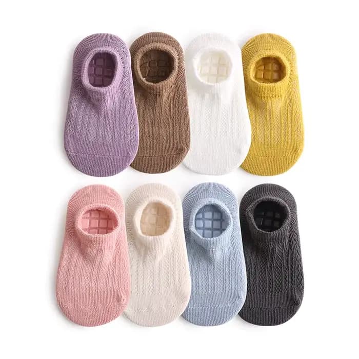 4 paires de chaussettes de sol antidérapantes en coton pour bébés garçons et filles, été pour enfants en bas âge, activités intérieures, apprendre à marcher, chaussettes à la cheville