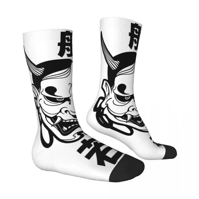 Chaussettes pour hommes Hannya masque bas hiver élégant moyen doux