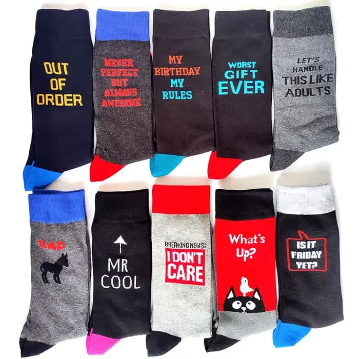 Nouveau 15 Style lettres chaussettes hommes nouveauté chaussettes drôles tendance rue chaussettes longues