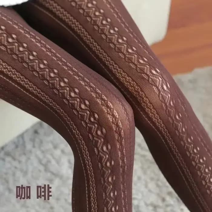 Collants en coton tricoté en dentelle pour femmes et filles