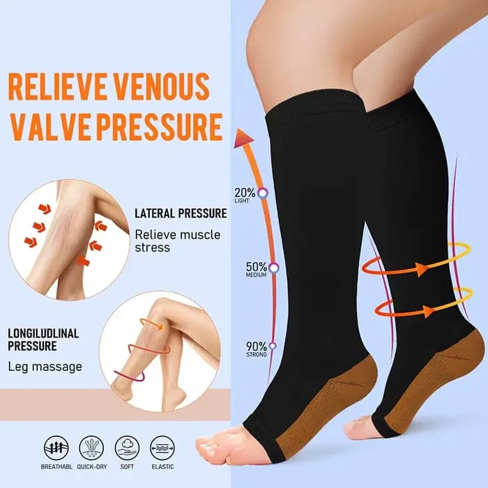 Chaussettes de compression à fermeture éclair pour femmes et hommes