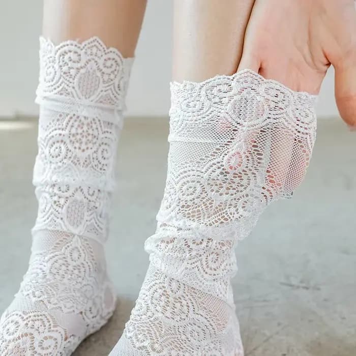 Chaussettes Sexy en dentelle florale pour femmes