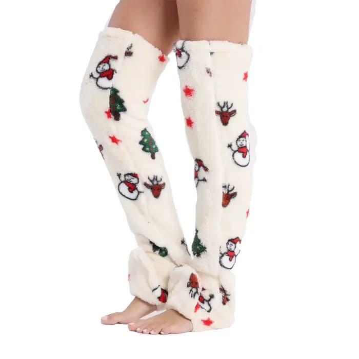 Chaussettes de noël chaudes d'hiver au-dessus du genou