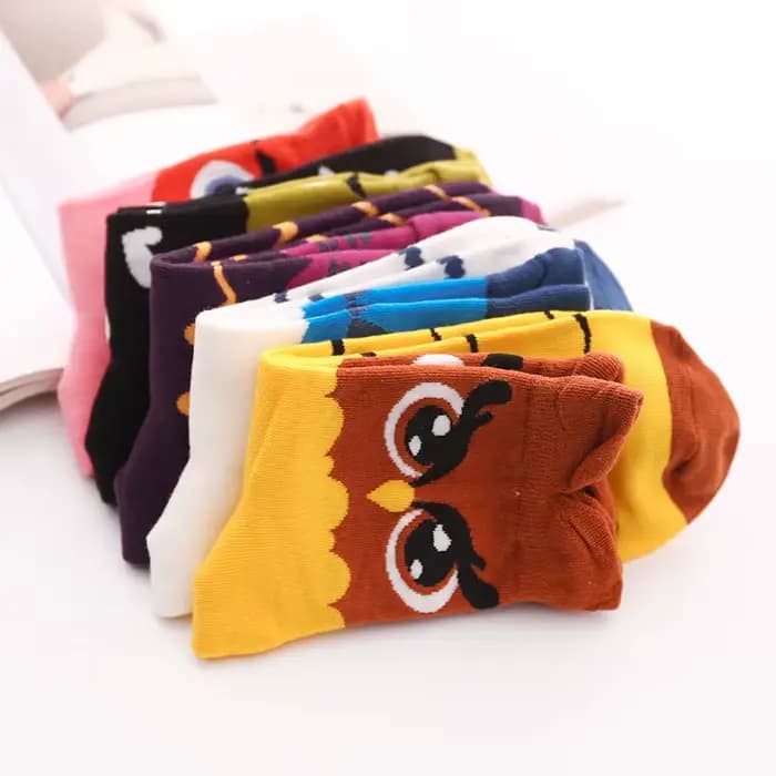 1 paire dessin animé hibou mignon filles chaussette Kwaii drôle mode