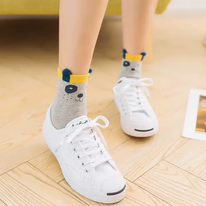 Chaussettes en coton jacquard colorées de marque Caramella pour femmes et filles
