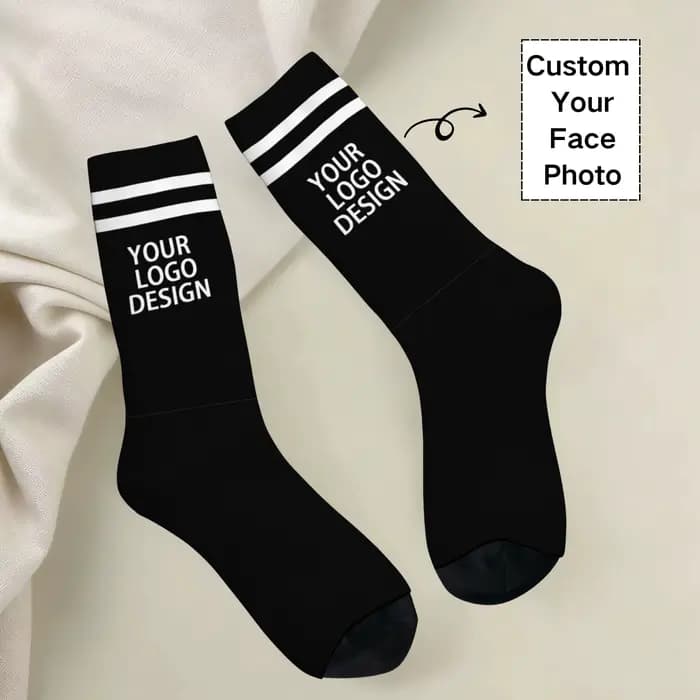 Chaussettes personnalisées avec logo avatar pour hommes et femmes