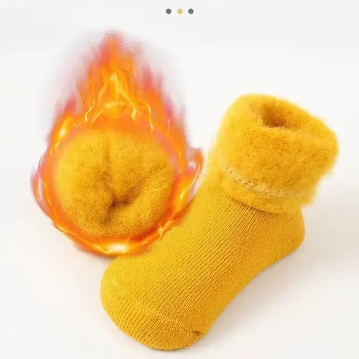 Chaussette en coton thermique en peluche pour nouveau-né