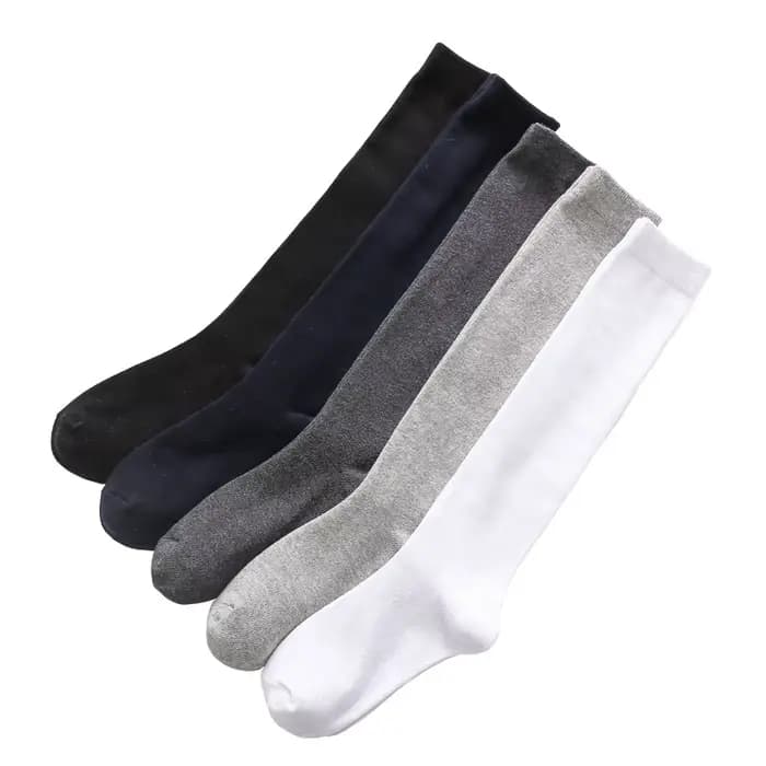 Chaussettes longues pour hommes automne printemps couleur unie décontracté affaires