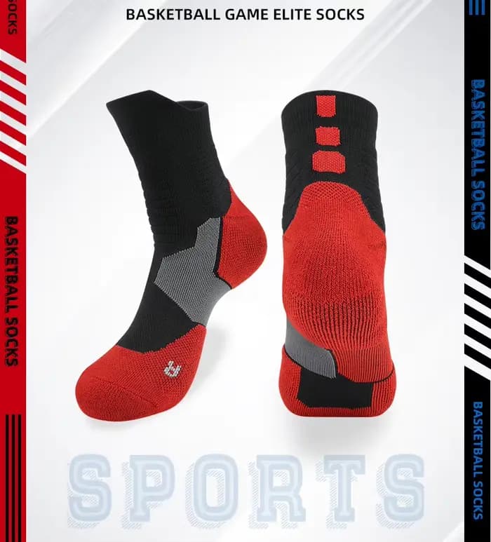 Chaussette de sport respirante à compression pour basket-ball