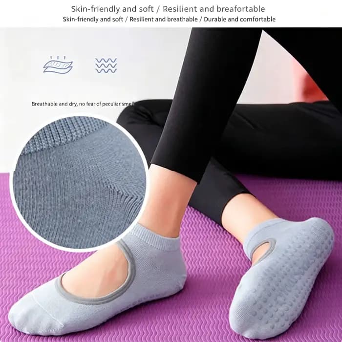 Chaussettes de yoga antidérapantes pour femmes et hommes