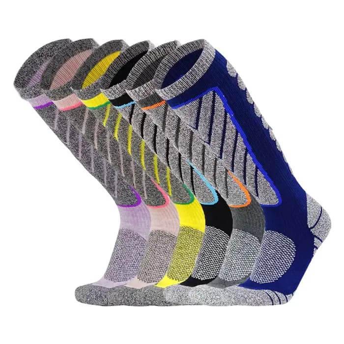 1 paire de chaussettes de Ski en laine mérinos, thermiques, hautes, pour l'hiver, pour Snowboard, Sport, pour hommes et femmes, chasse