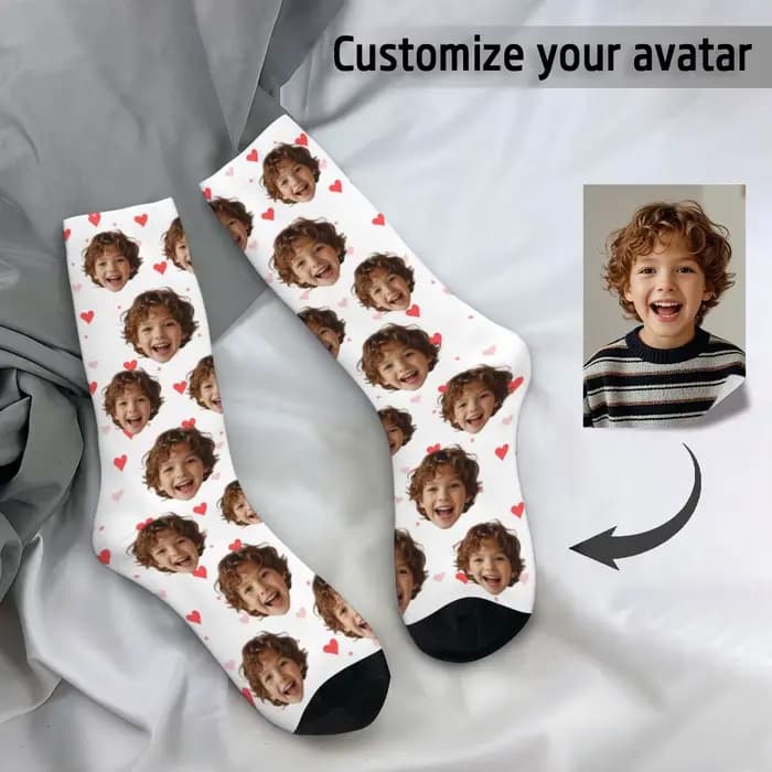 Chaussettes personnalisées en forme de visage