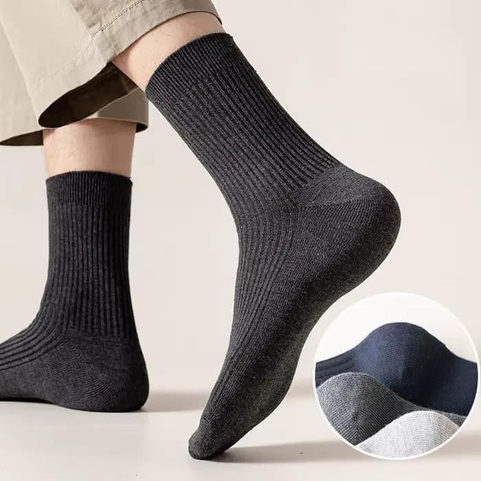 3 paires de chaussettes en coton pour hommes, décontractées, respirantes, couleur unie, noires, de haute qualité, pour le bureau et les affaires