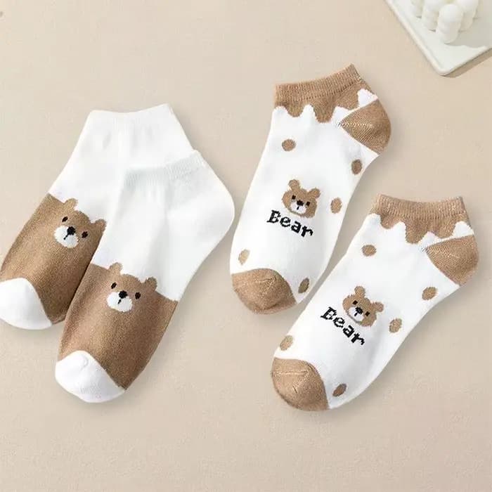 5 paires de chaussettes à motifs de dessin animé pour femmes