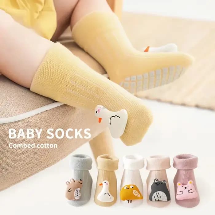 Mignon dessin animé Animal bébé chaussettes pour garçon fille printemps coton ours canard anti-dérapant semelle