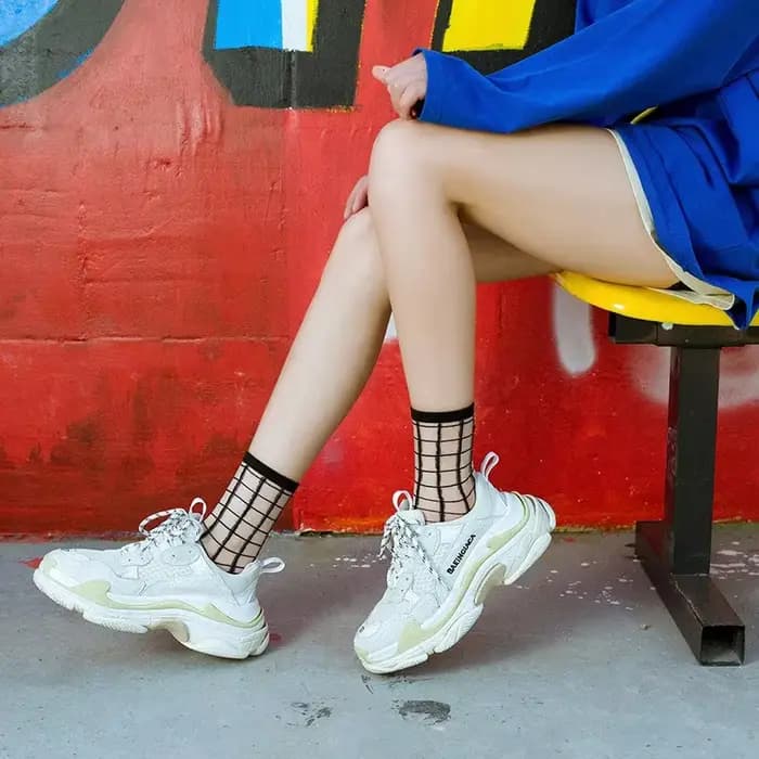 Chaussettes d'Été Transparentes en Maille de Dentelle pour Femme