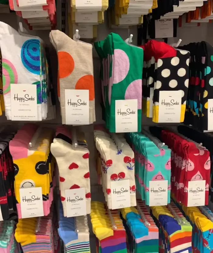 Happy-Chaussettes de sport en coton pour hommes et femmes