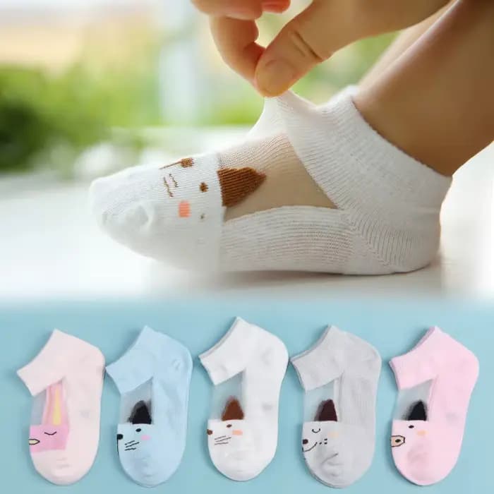 Chaussettes d'été en coton à carreaux pour bébé