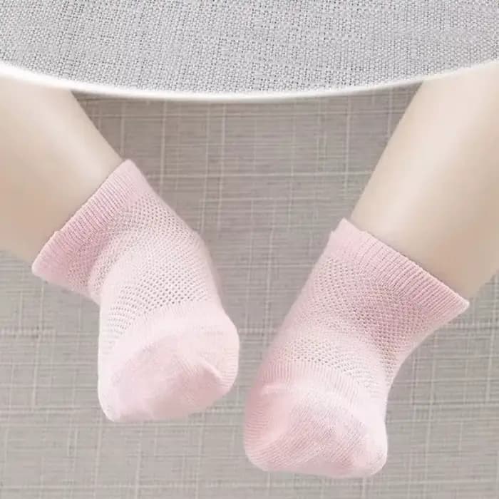5 paires/ensemble chaussettes en maille blanche pour bébé Simple respirant doux coton infantile chaussette courte été