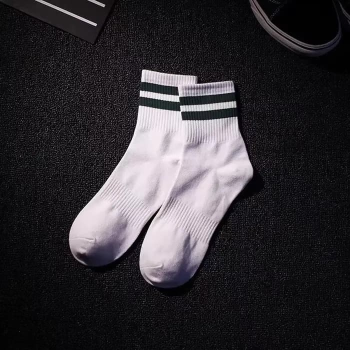 Vintage deux rayures sport coton hommes cheville chaussettes Streetwear Skate Hiphop athlétique blanc noir Shcool concepteur Punk garçon