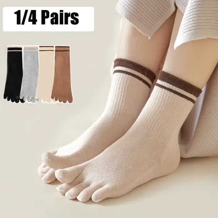 1/4 paires de chaussettes à cinq doigts pour femmes