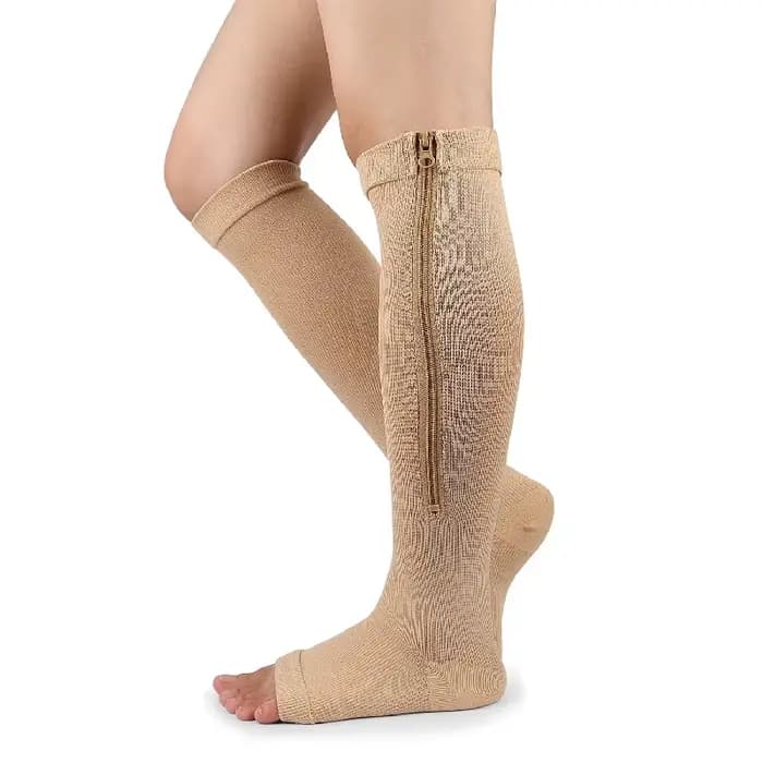 Chaussettes de compression pour femmes et hommes, bas résistants à fermeture éclair pour améliorer la circulation sanguine, soulager la douleur et les gonflements, 1/2/3 paires