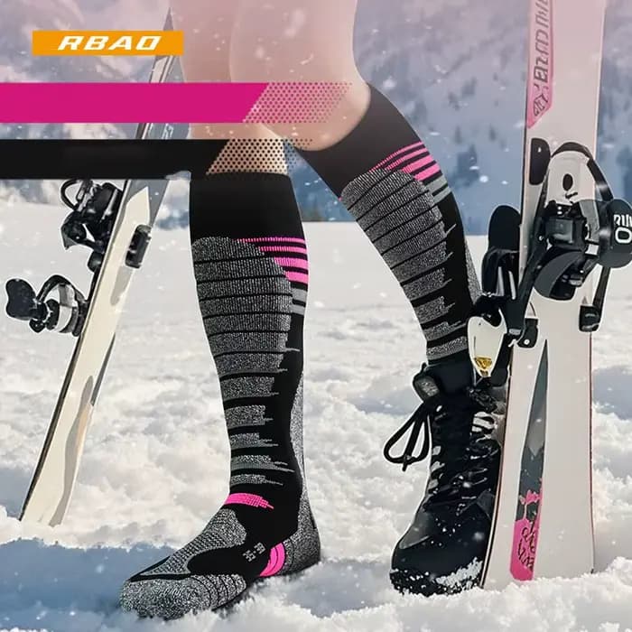 Chaussette de ski en laine mérinos pour homme et femme