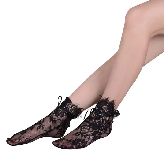 Femmes mode dentelle Tulle maille cheville chaussettes talons hauts mariage mariée soirée