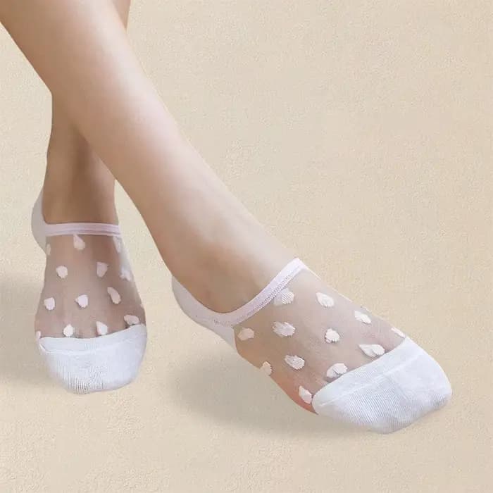 5 paires de chaussettes à motifs à pois pour femmes