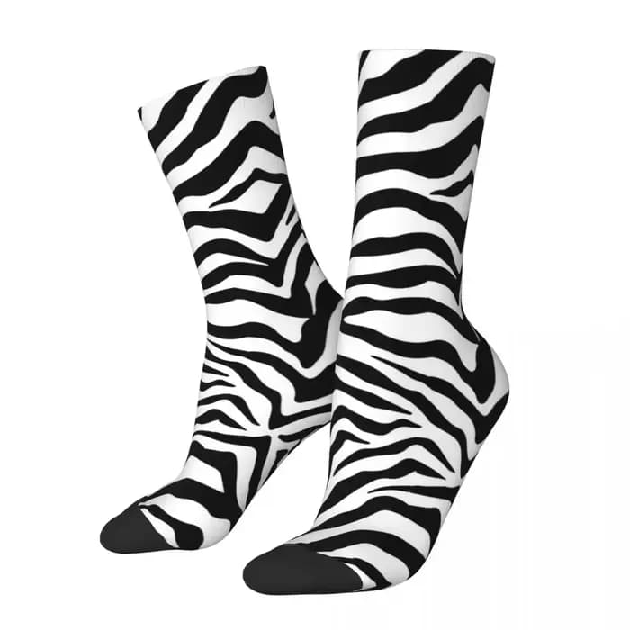 Chaussettes longues à imprimé zèbre Harajuku toutes saisons