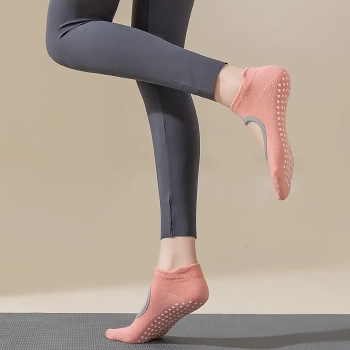 1 paire de chaussettes de yoga et de pilates avec grip pour femmes