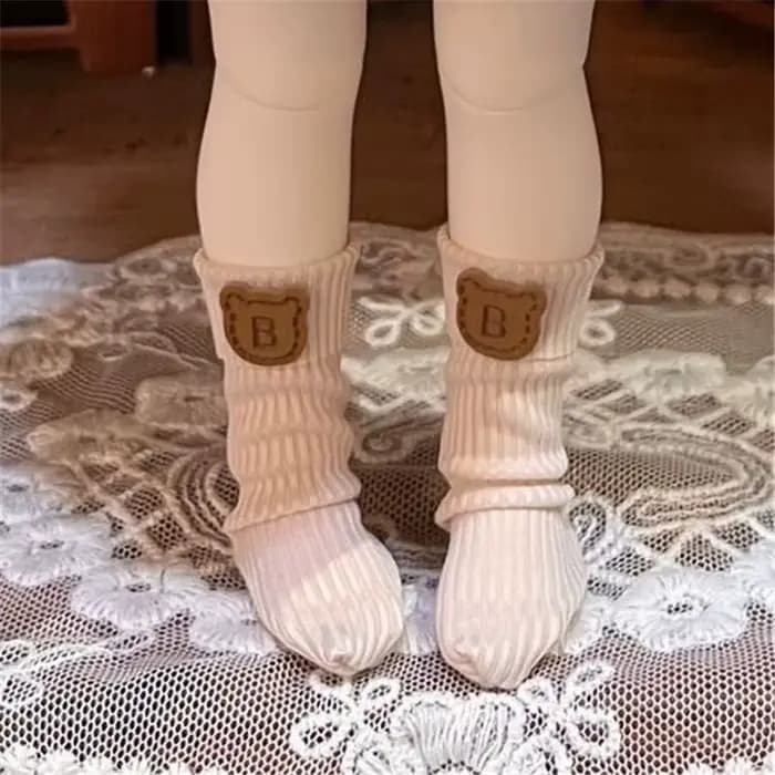 1 paire de chaussettes à rayures noires et blanches, accessoires pour poupée BJD 1/6, chaussettes filetées, chaussettes blanches, chaussettes empilées, chaussettes longues pour poupée Yosd 30CM