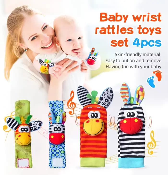 Bébé poignet hochets chaussettes nouveau-né animaux