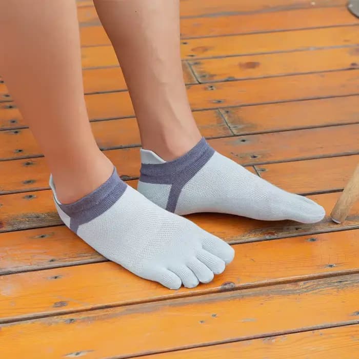Chaussettes de sport invisibles à 5 doigts en coton respirant
