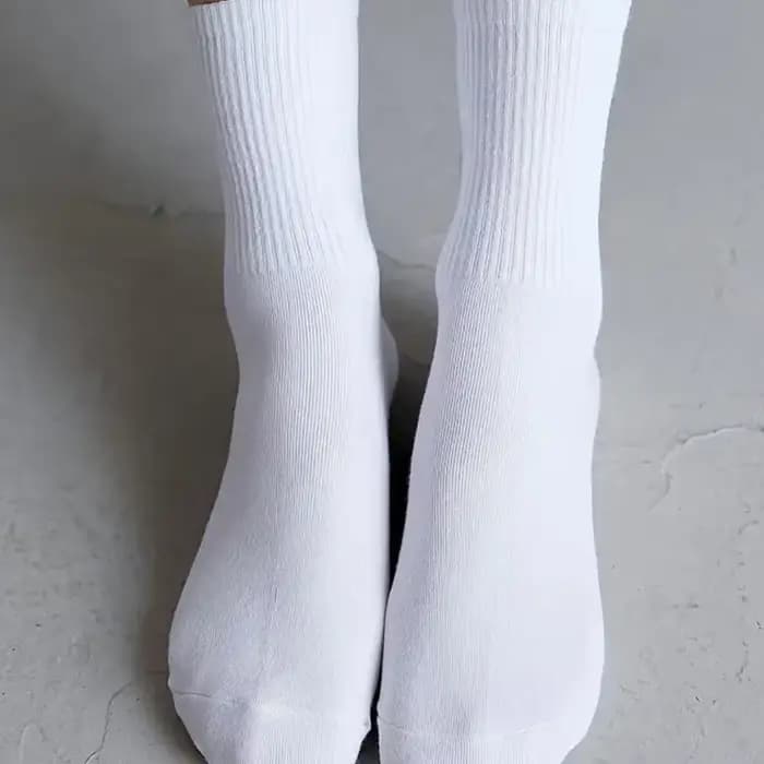 7/10/20 paires blanc noir mi-tube femmes chaussettes femme classique couleur unie à la mode sport décontracté absorbant respirant hommes chaussette