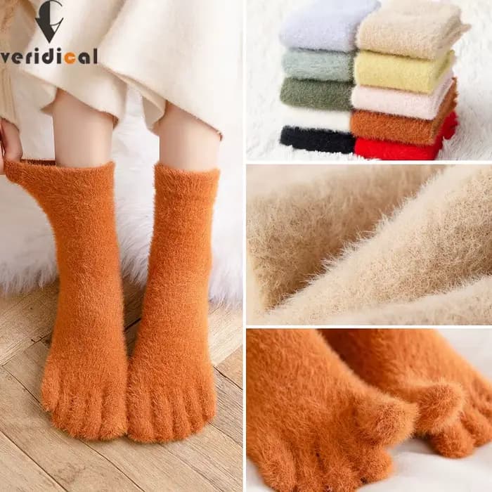 Chaussettes épaisses à cinq doigts pour femmes et filles