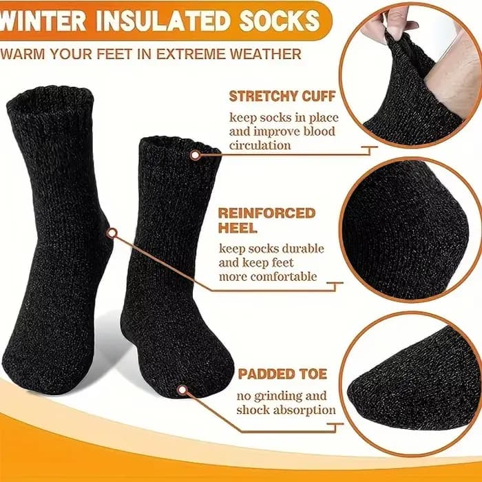 Chaussettes en laine ultra épaisses pour hommes en automne et en hiver