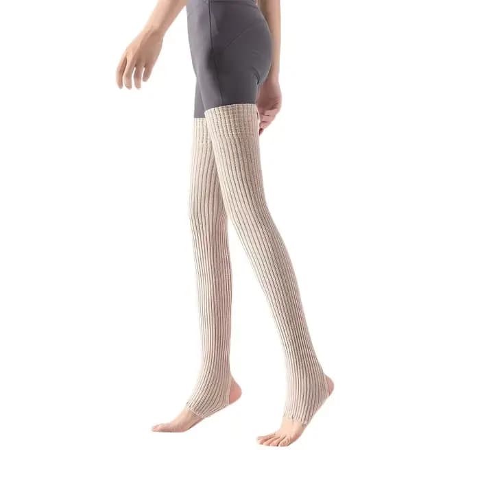 CLYFAN 1 paire jambières chaussettes à la mode longue chaussette sans pieds hiver danse jambe bas respirant Yoga Ballet bas