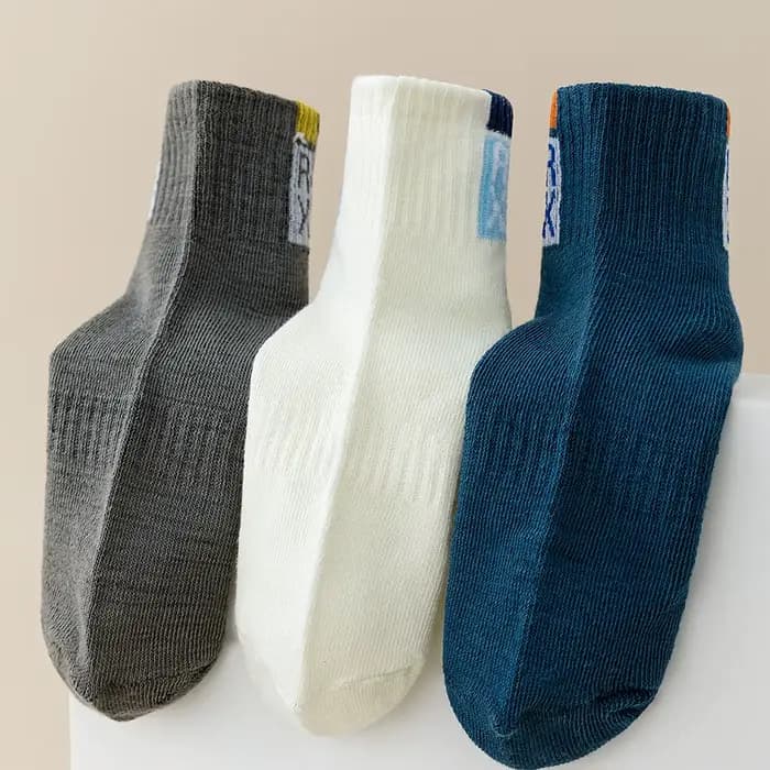 5/10 paires de chaussettes pour enfants, chaussettes de printemps, d'automne et d'hiver pour garçons avec lettres RX, chaussettes de sport pour étudiants, respirantes et confortables