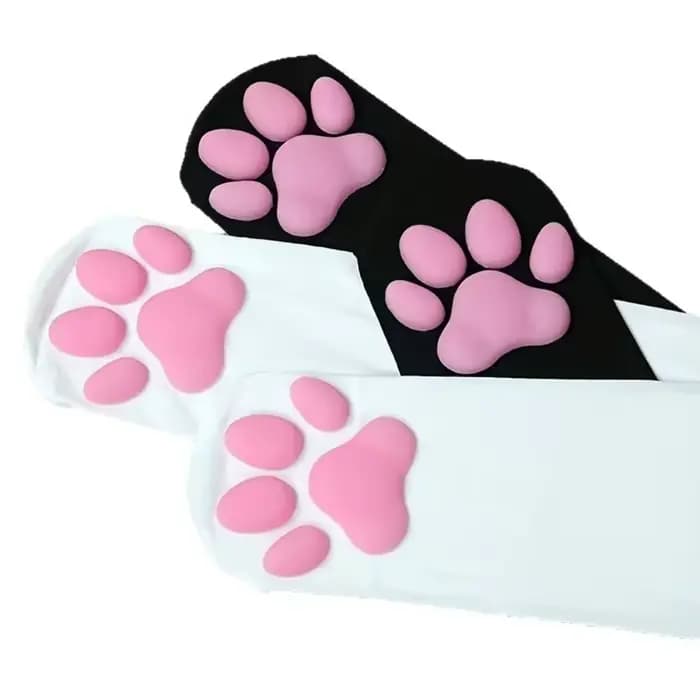 PESENAR Chaussettes 3D à motif de patte de chat au-dessus du genou