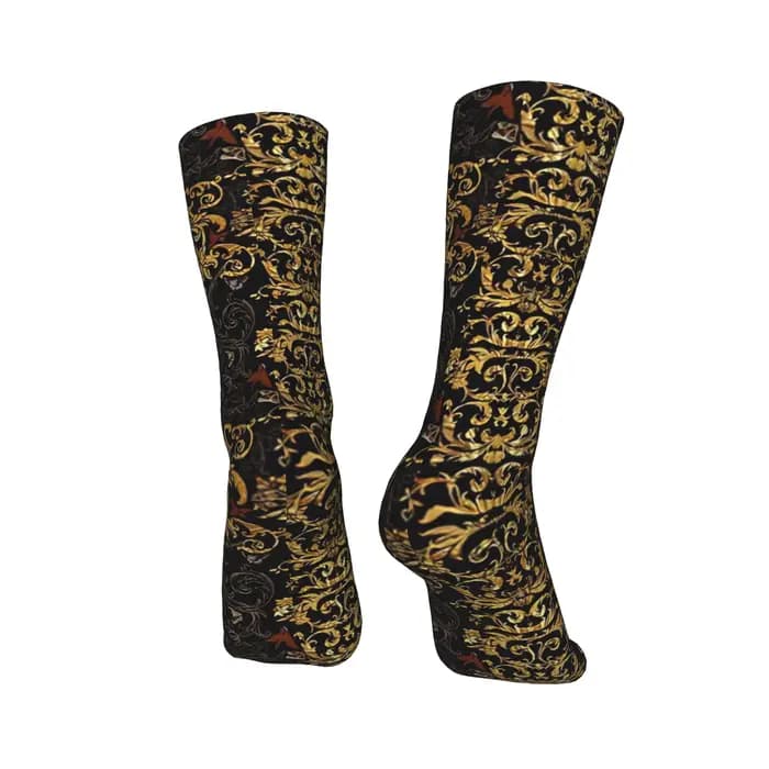 Chaussettes Renaissance dorées Transitions bas gothiques Couple