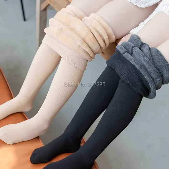 Collants d'hiver à rayures en velours pour fille